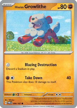 Hisuian Growlithe (TWM-099) (Reverse Holofoil)