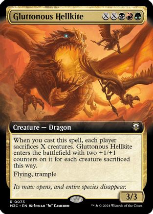 Gluttonous Hellkite (Extended Art) (Ripple Foil) (M3C-073)