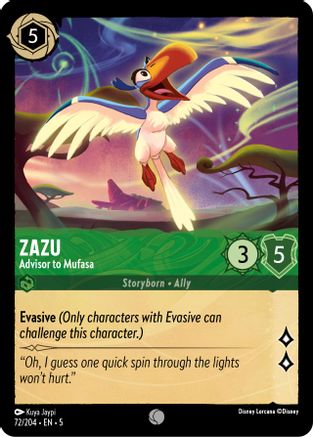 Zazu - Advisor to Mufasa (5-072) (Cold Foil)