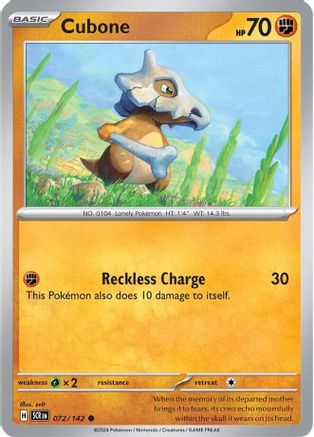 Cubone (SCR-072) (Reverse Holofoil)