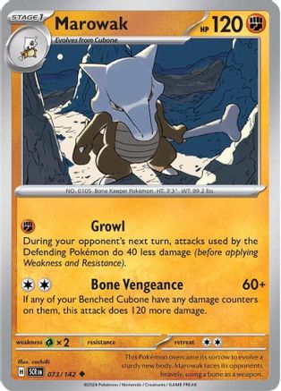 Marowak (SCR-073) (Reverse Holofoil)