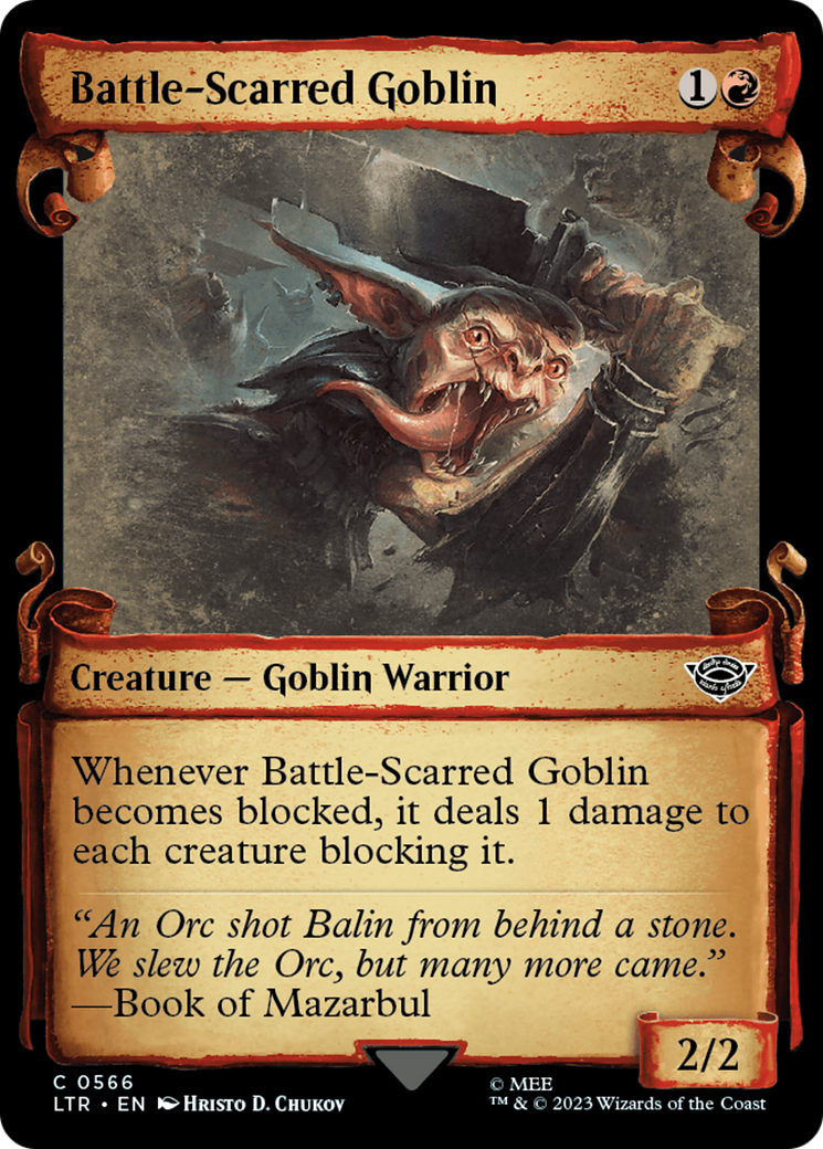 Battle-Scarred Goblin (LTR-566) (Showcase) (Scroll) (Foil)