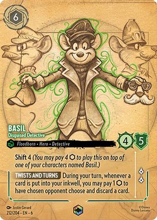 Basil - Disguised Detective (Enchanted) (6-212) (Holofoil)