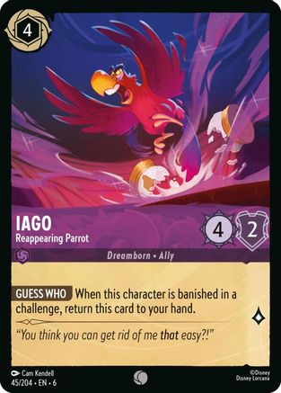 Iago - Reappearing Parrot (6-045) (Cold Foil)