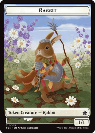 Rabbit // Soldier Double-Sided Token (FDN-5 // 6) (Foil)