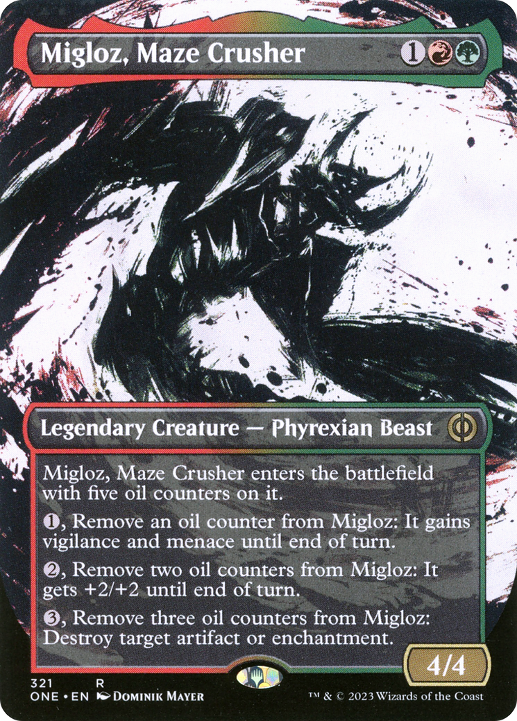 Migloz, Maze Crusher (ONE-321) (Showcase) (Borderless) (Foil)
