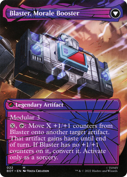 Blaster, Combat DJ // Blaster, Morale Booster (BOT-022) (Shattered Glass) (Borderless) (Foil)