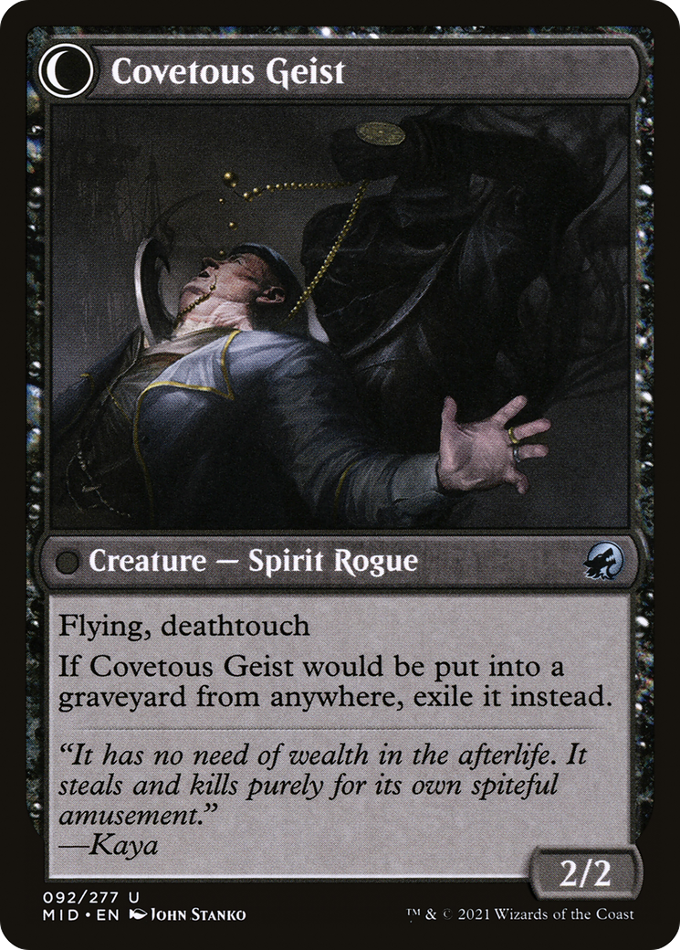 Covert Cutpurse // Covetous Geist (MID-092) (Foil)