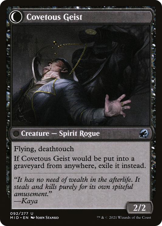 Covert Cutpurse // Covetous Geist (MID-092) (Foil)