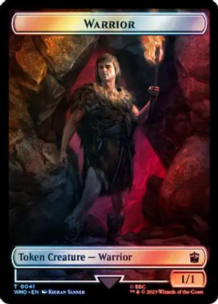 Warrior // Beast (0049) Double-Sided Token (Surge Foil) (WHO-41 // 49)