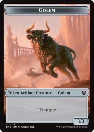 Golem (0014) // Thopter (0010) Double-Sided Token (DRC-14 // 10)