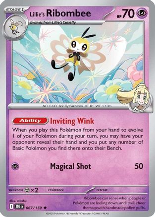 Lillie's Ribombee (JTG-067) (Reverse Holofoil)