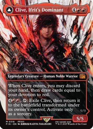 Clive, Ifrit's Dominant // Ifrit, Warden of Inferno (FIN-318) (Borderless)