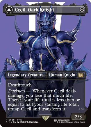 Cecil, Dark Knight // Cecil, Redeemed Paladin (FIN-525) (Borderless) (Surge Foil)