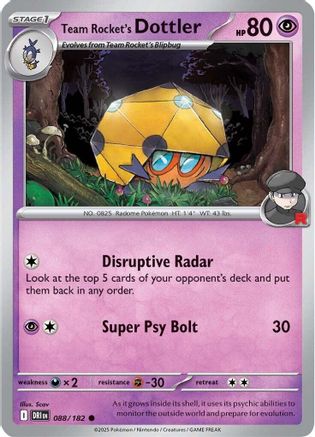Team Rocket's Dottler (DRI-088) (Reverse Holofoil)