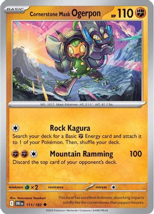 Cornerstone Mask Ogerpon (DRI-111) (Reverse Holofoil)
