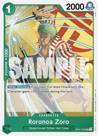 Roronoa Zoro (Reprint) (OP07-034)