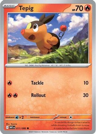 Tepig (WHT-011) (Reverse Holofoil)