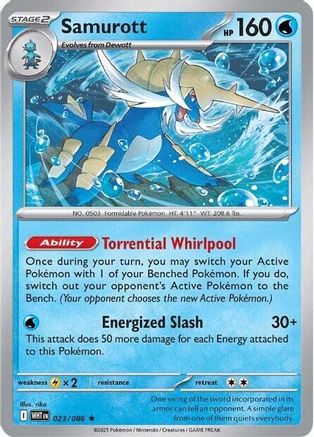 Samurott (WHT-023) (Reverse Holofoil)
