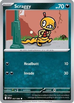 Scraggy (WHT-057) (Reverse Holofoil)