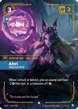 Ahri - Inquisitive (Alternate Art) (OGN-119a) (Foil)