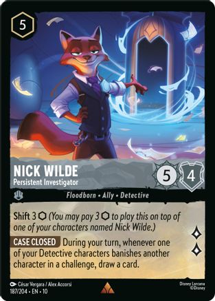 Nick Wilde - Persistent Investigator (10-187) (Cold Foil)