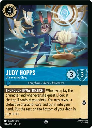 Judy Hopps - Uncovering Clues (10-156) (Cold Foil)