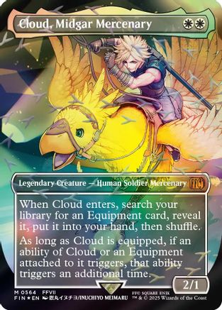 Cloud, Midgar Mercenary (Borderless) (Chocobo Track Foil) (FIN-564)