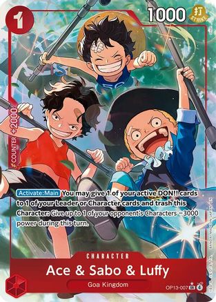 Ace & Sabo & Luffy (Alternate Art) (OP13-007) (Foil)