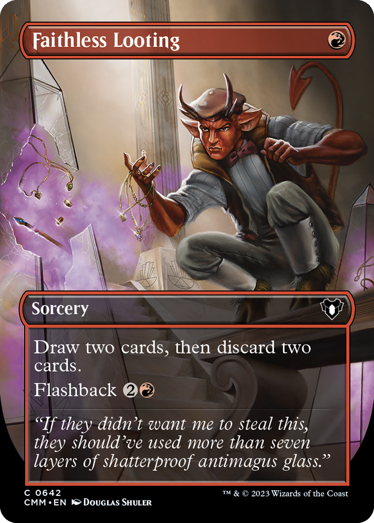 Faithless Looting (CMM-642) (Borderless) (Foil)