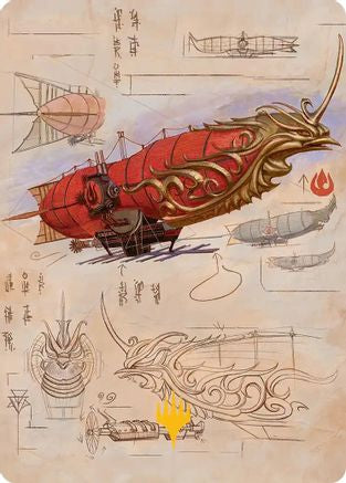 Phoenix Fleet Airship Art Card (Gold-Stamped Planeswalker Symbol) (ASTLA-035)