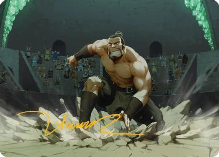 The Boulder, Ready to Rumble Art Card (Gold-Stamped Signature) (ASTLA-013)
