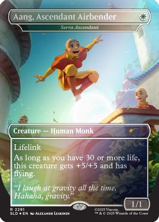 Aang, Ascendant Airbender - Serra Ascendant (Rainbow Foil) (SLD-2291)