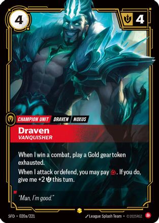 Draven - Vanquisher (Alternate Art) (SFD-020a) (Foil)