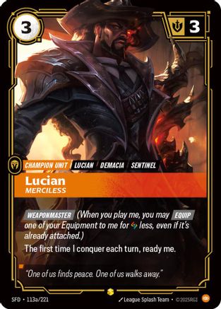 Lucian - Merciless (Alternate Art) (SFD-113a) (Foil)
