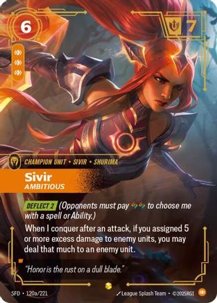 Sivir - Ambitious (Alternate Art) (SFD-120a) (Foil)