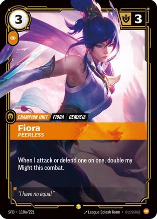 Fiora - Peerless (Alternate Art) (SFD-110a) (Foil)