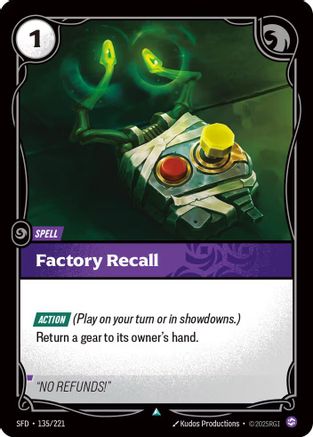 Factory Recall (SFD-135)