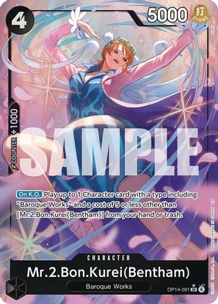 Mr.2.Bon.Kurei (Bentham) (Alternate Art) (OP14-091) (Foil)