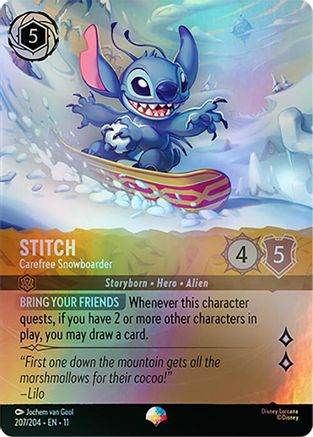 Stitch - Carefree Snowboarder (Epic) (11-2077) (Holofoil)