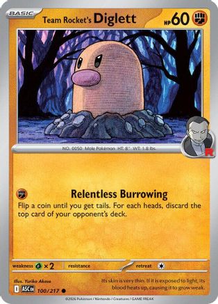 Team Rocket's Diglett (ASC-100)