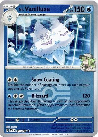 N's Vanilluxe (Poke Ball) (ASC-051) (Reverse Holofoil)