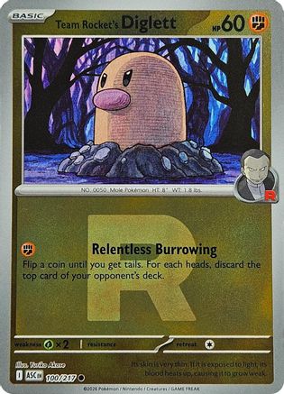Team Rocket's Diglett (Team Rocket) (ASC-100) (Reverse Holofoil)
