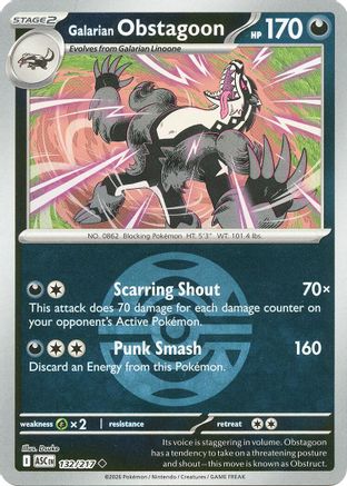 Galarian Obstagoon (Dusk Ball) (ASC-132) (Reverse Holofoil)