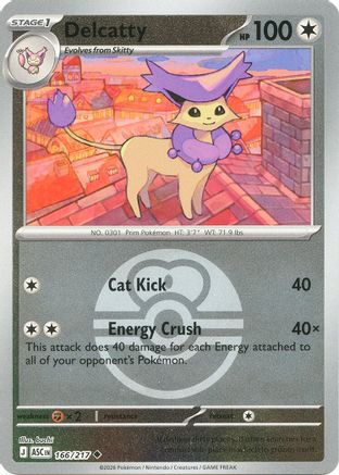 Delcatty (Love Ball) (ASC-166) (Reverse Holofoil)
