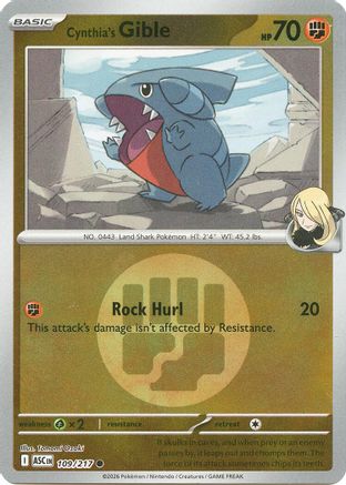 Cynthia's Gible (Energy Symbol Pattern) (ASC-109) (Reverse Holofoil)