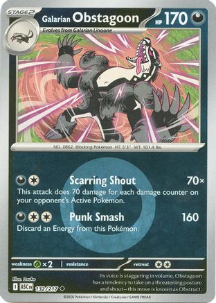 Galarian Obstagoon (Energy Symbol Pattern) (ASC-132) (Reverse Holofoil)