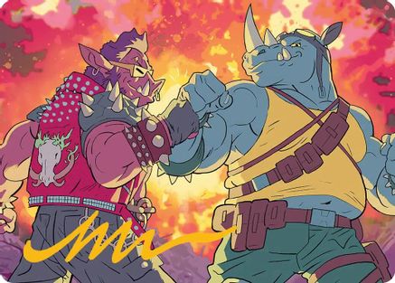 Bebop & Rocksteady Art Card (Gold-Stamped Signature) (ASTMT-029)