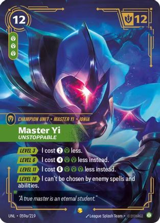 Master Yi - Unstoppable (Alternate Art) (UNL-059a) (Foil)