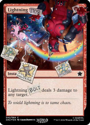 Lightning Bolt (042) (Pool Party Foil) (SLD-042)